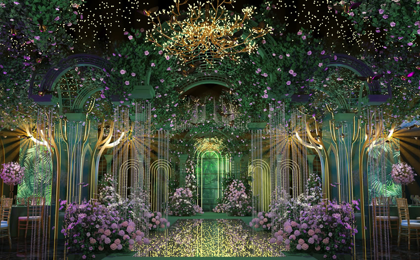 巴音郭楞奇妙森林婚礼堂效果展示